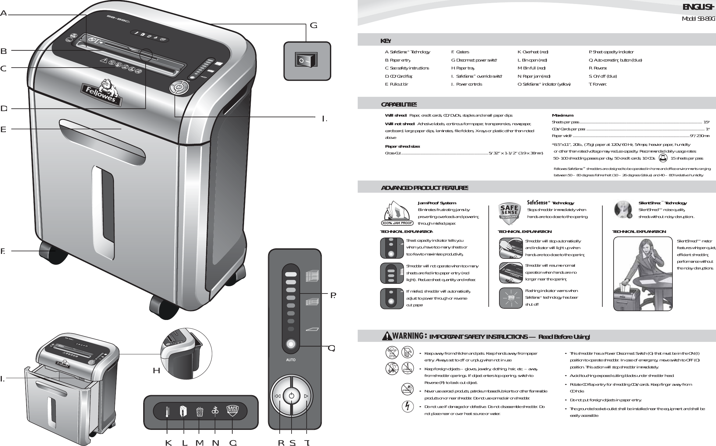 Page 3 of 5 - Fellowes Fellowes-Sb-89Ci-Users-Manual-  Fellowes-sb-89ci-users-manual