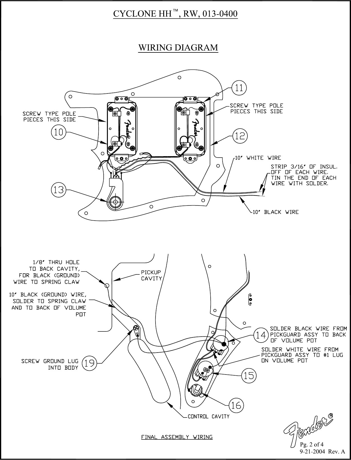 Page 2 of 4 - Fender SD 013-0400 Cyclone HH 013-0400A SISD