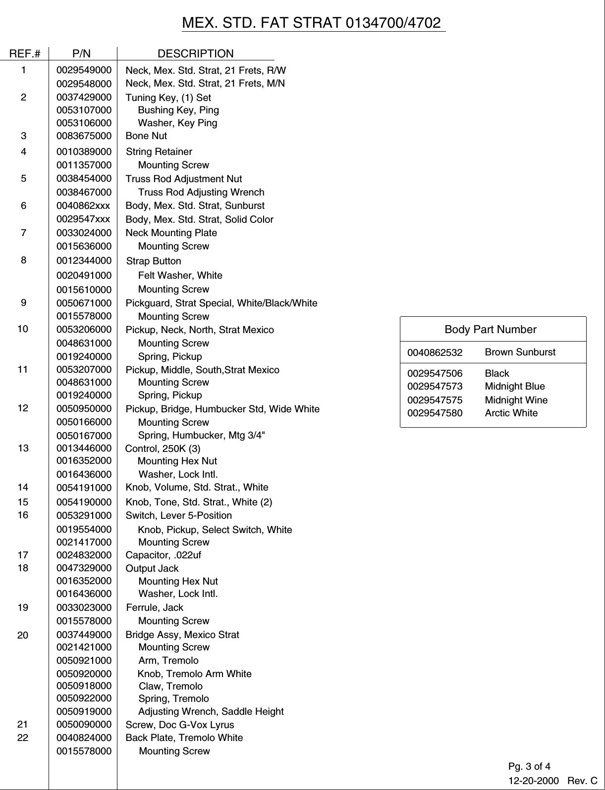 Page 3 of 4 - Fender  013-4700 02C SISD