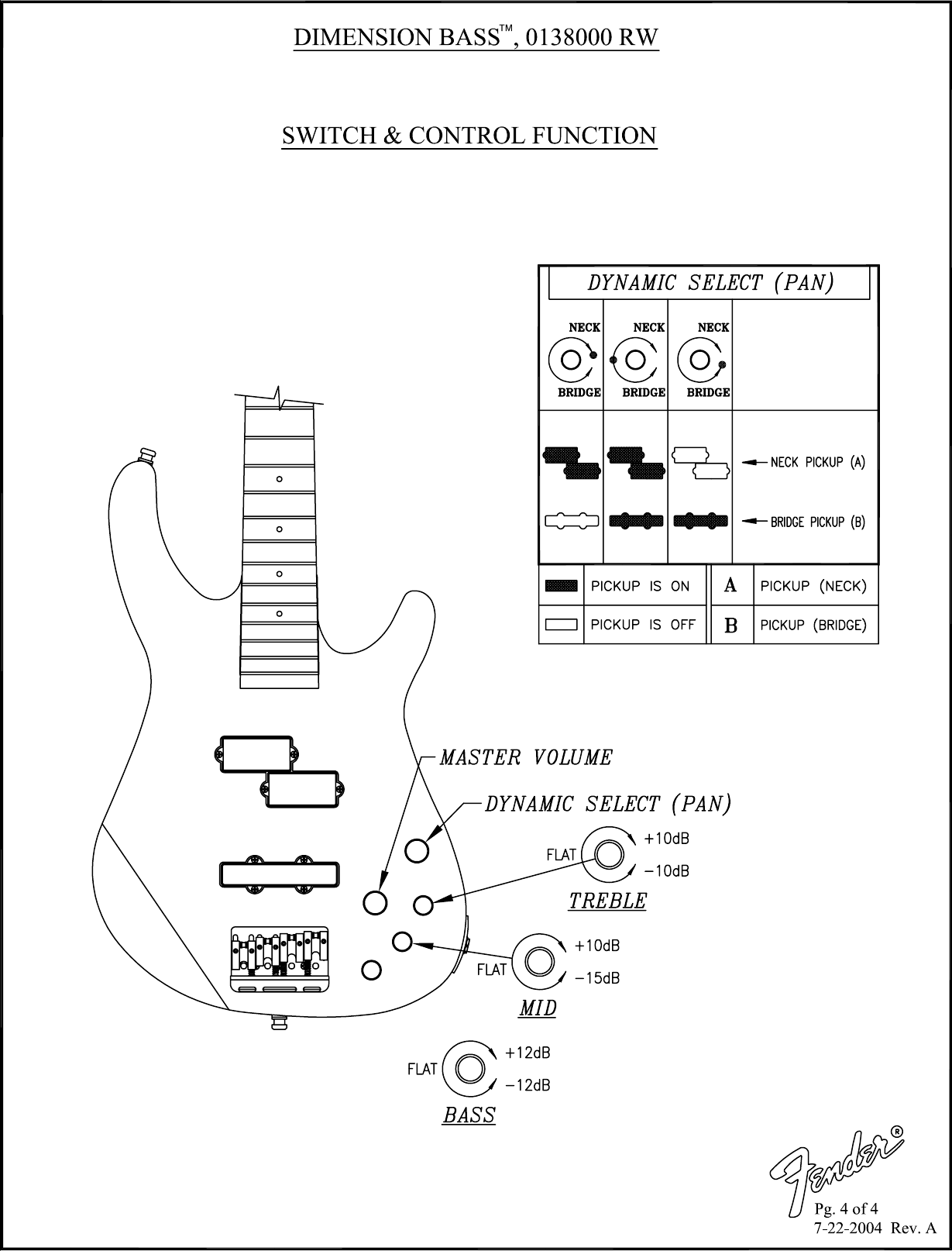 Page 4 of 4 - Fender SD 013-8000 Dimension Bass IV - Rev A  013-8000A SISD