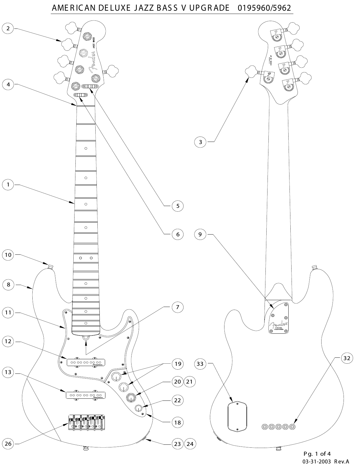 Page 1 of 4 - Fender E  019-5960 62A SISD