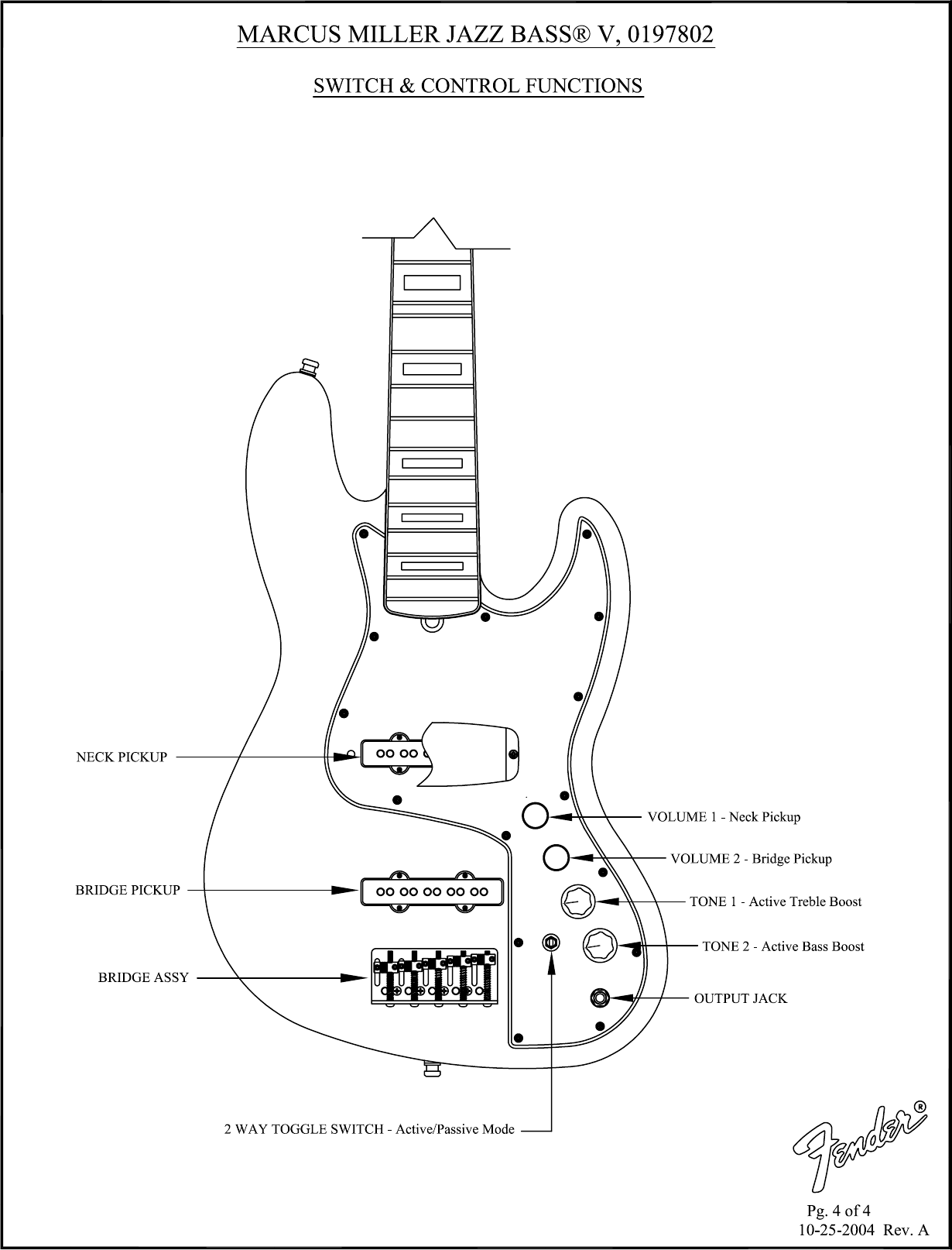 Page 4 of 4 - Fender SD 019-7802 Marcus Miller J-Bass - Rev A  019-7802A SISD