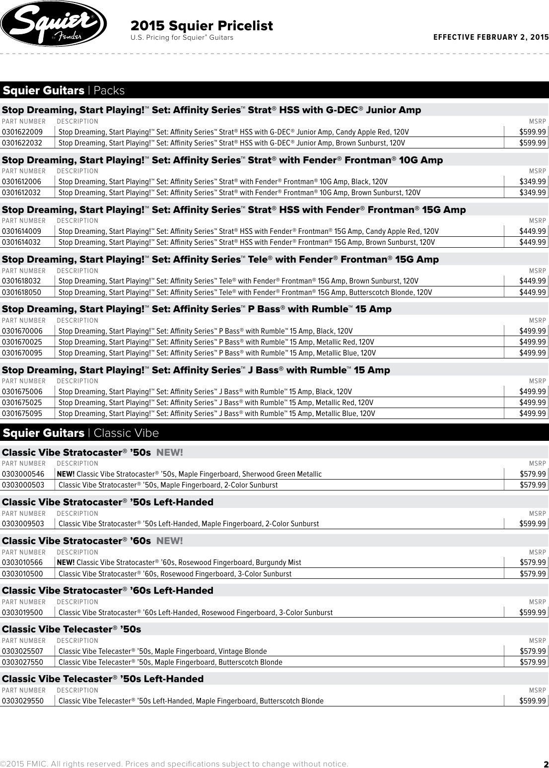 Page 2 of 8 - Fender  2015-Squier-BW-Consumer-Pricelist