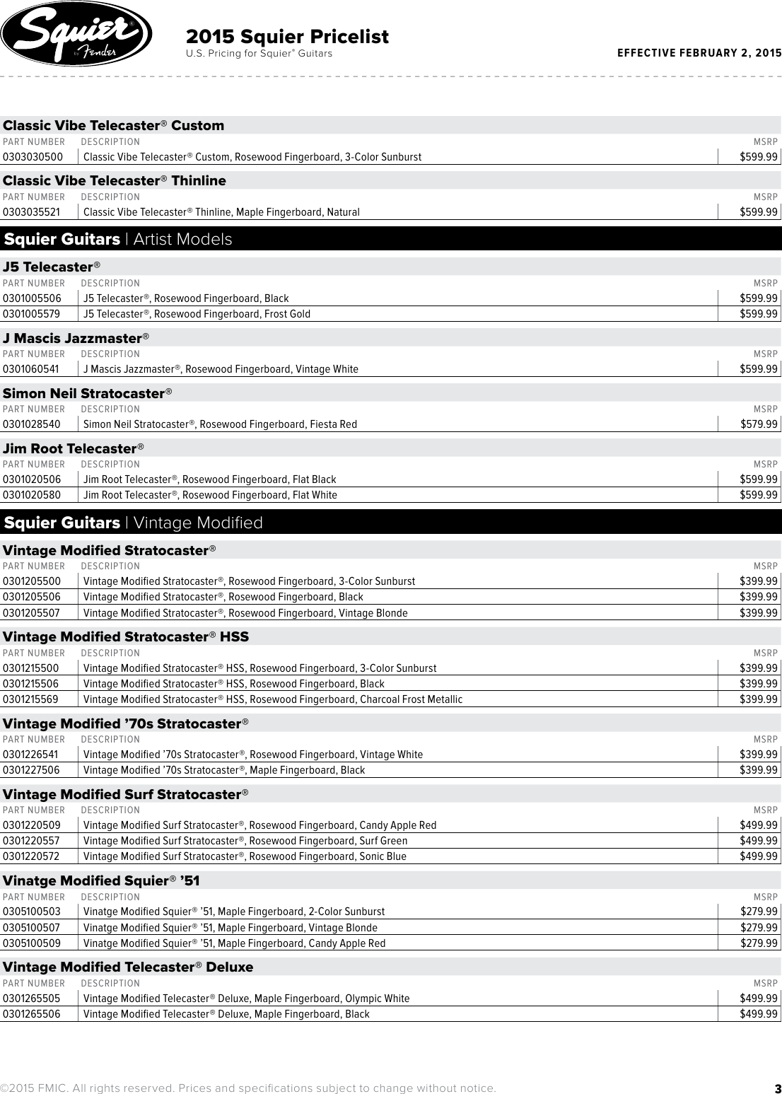 Page 3 of 8 - Fender  2015-Squier-BW-Consumer-Pricelist
