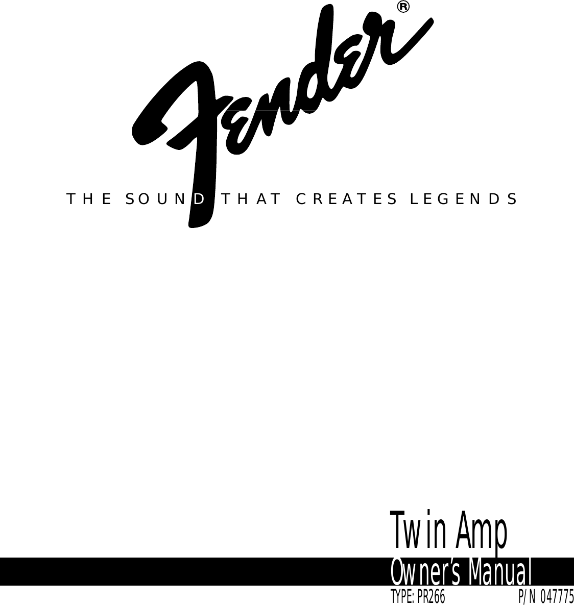 Page 1 of 8 - Fender  94_Twin_Amp_manual 94 Twin Amp Manual