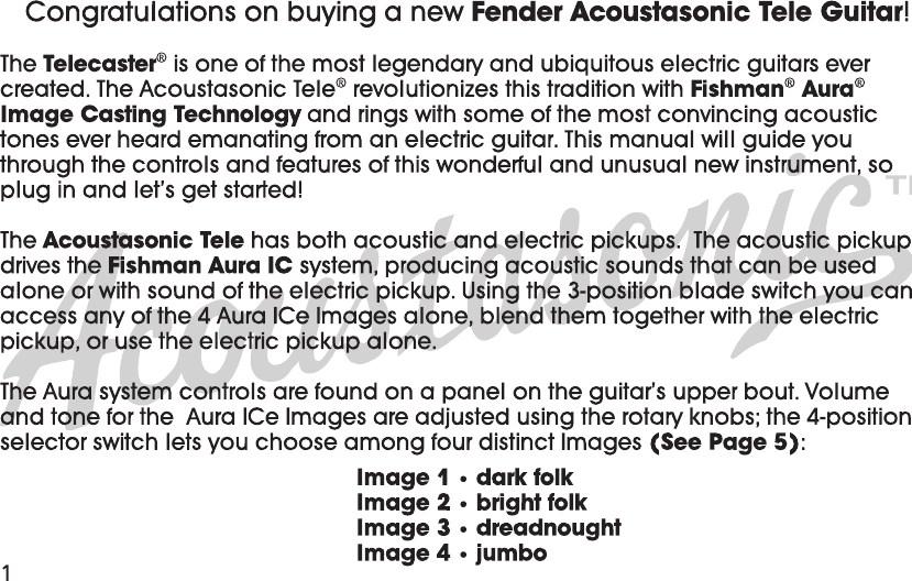 Page 2 of 8 - Fender  Acoustasonic Manual