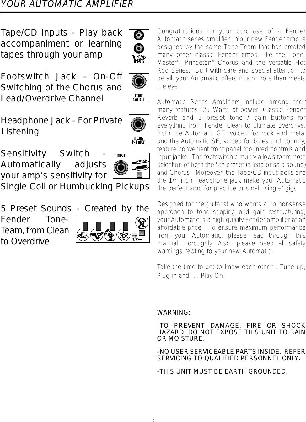 Page 6 of 8 - Fender  Automatic Series Manual