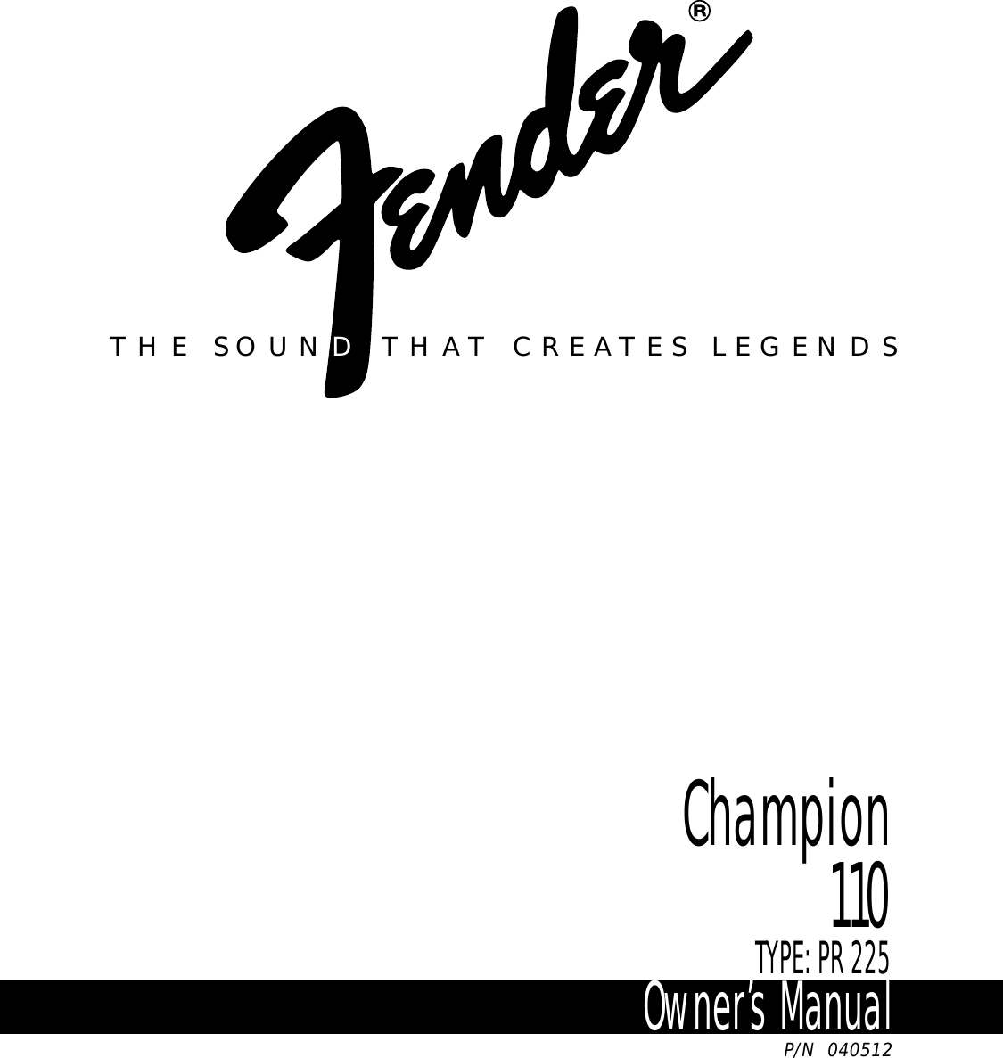 Page 1 of 4 - Fender  Champion 110 Manual