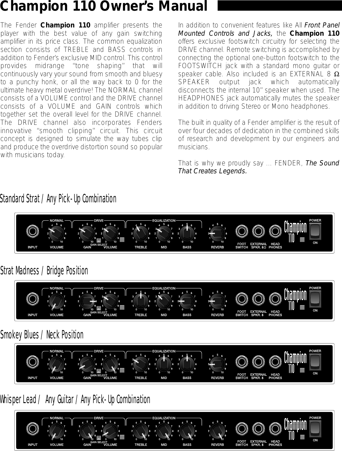 Page 2 of 4 - Fender  Champion 110 Manual