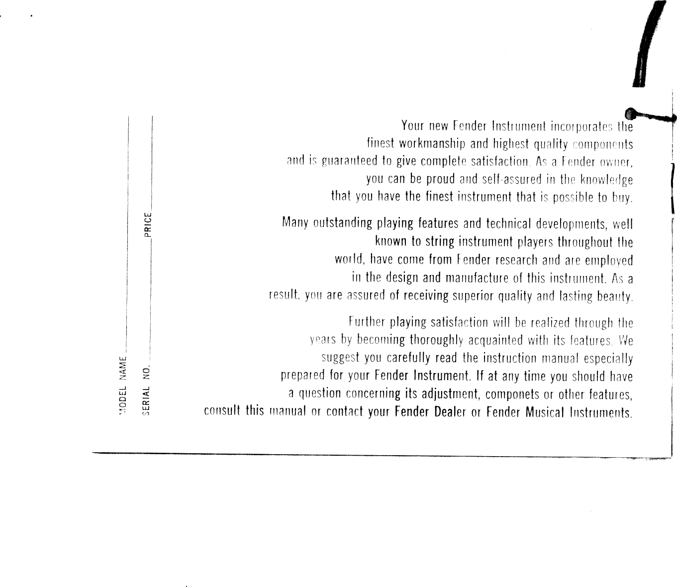 Page 2 of 6 - Fender  Duo-Sonic_and_Musicmaster_(1964)_manual Duo-Sonic And Musicmaster 1964 Manual