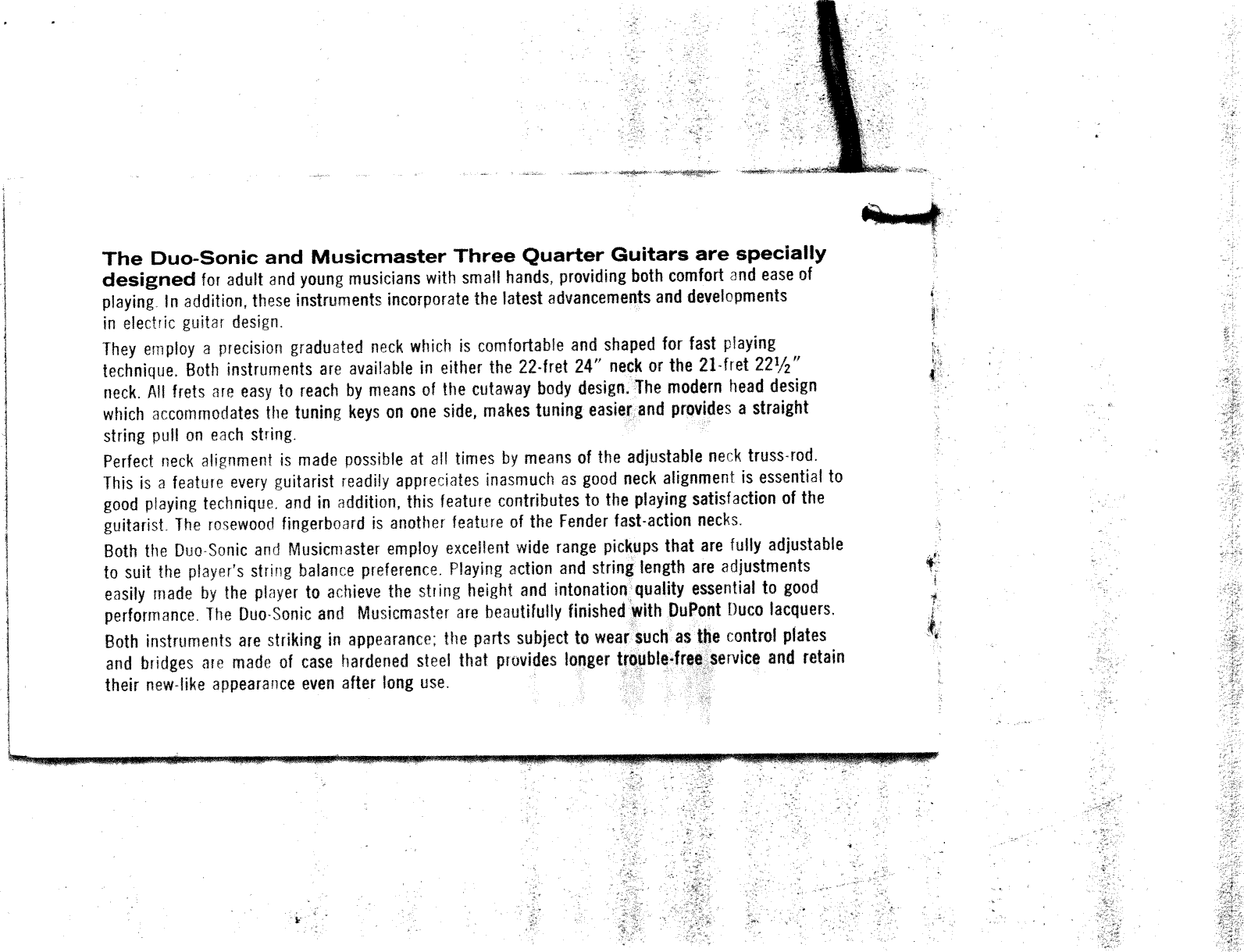 Page 4 of 6 - Fender  Duo-Sonic_and_Musicmaster_(1964)_manual Duo-Sonic And Musicmaster 1964 Manual