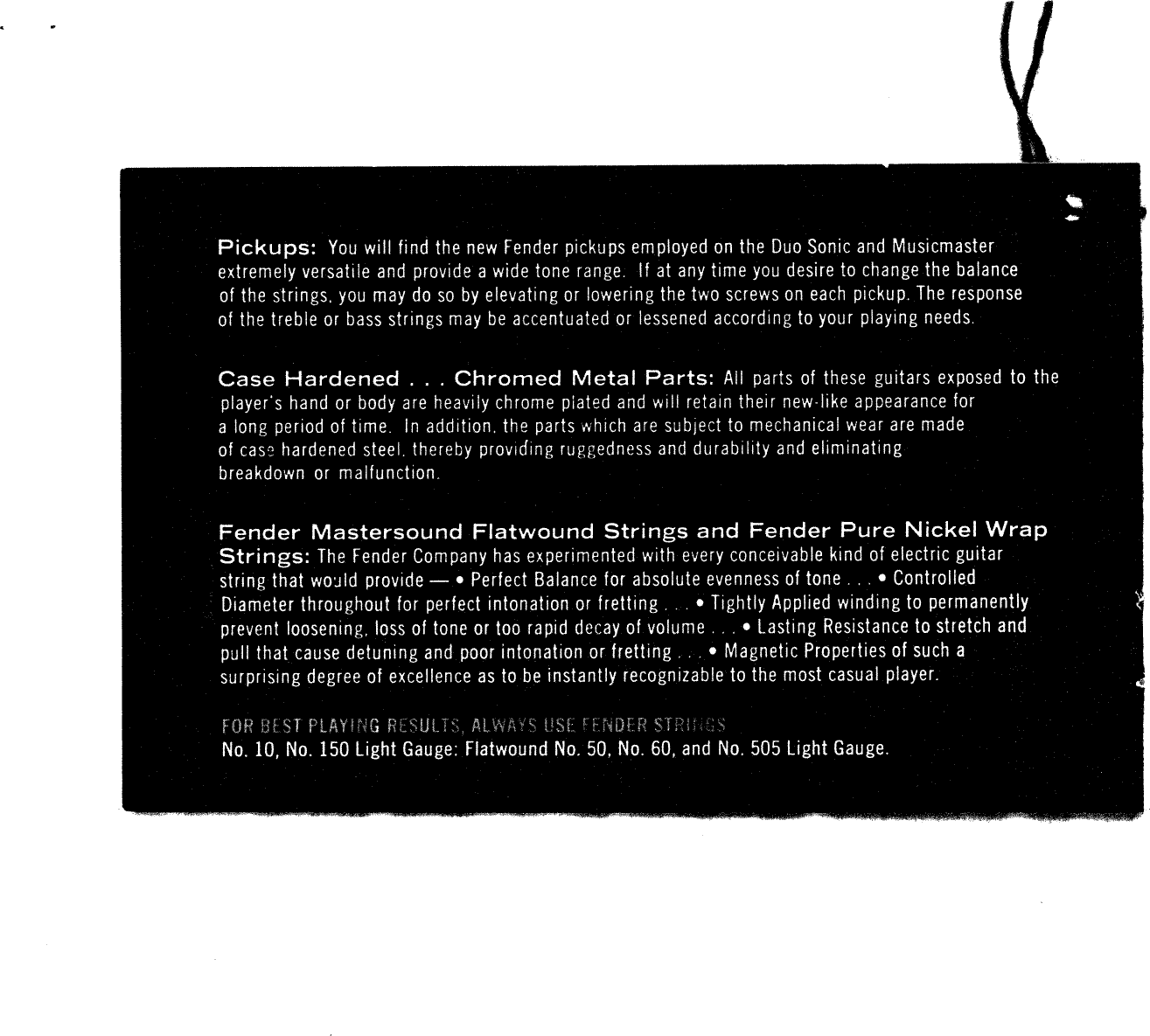 Page 6 of 6 - Fender  Duo-Sonic_and_Musicmaster_(1964)_manual Duo-Sonic And Musicmaster 1964 Manual
