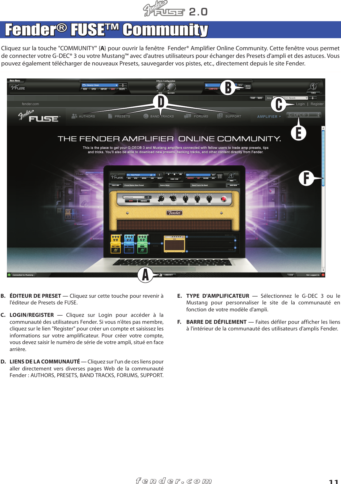 Page 11 of 12 - Fender  FUSE 2.x GDEC3 Mustang Rev-D French