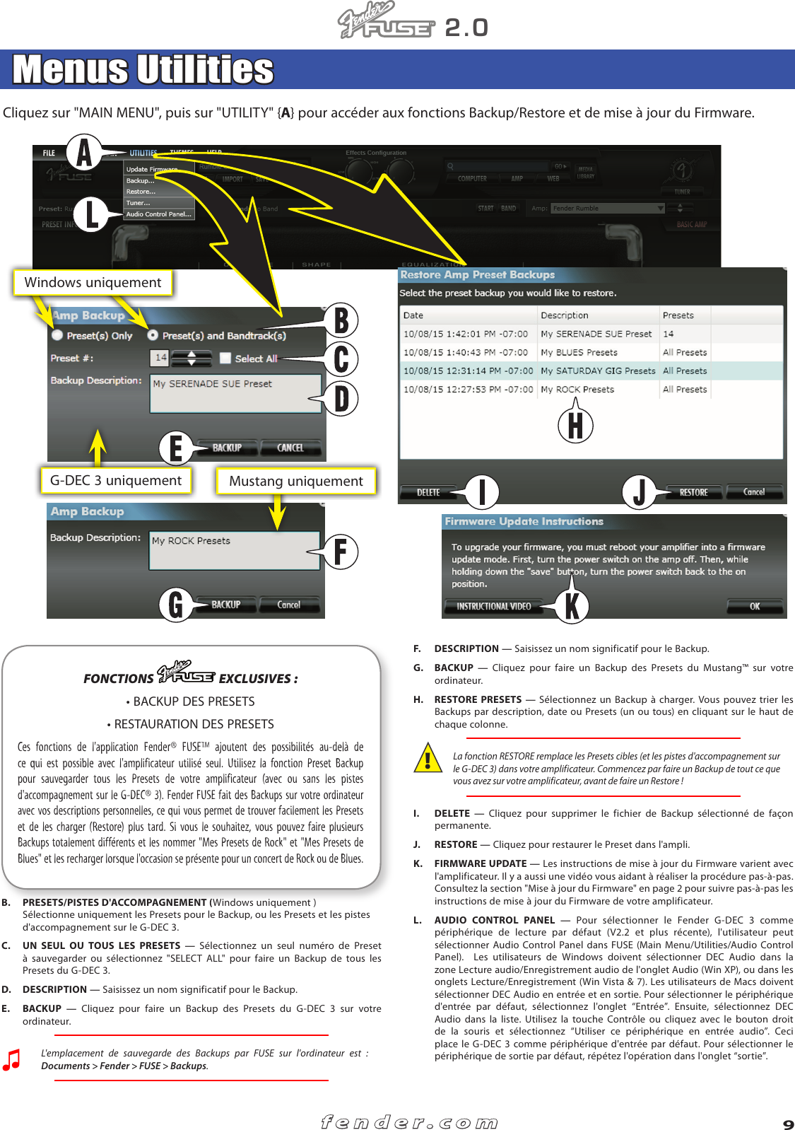 Page 9 of 12 - Fender  FUSE 2.x GDEC3 Mustang Rev-D French