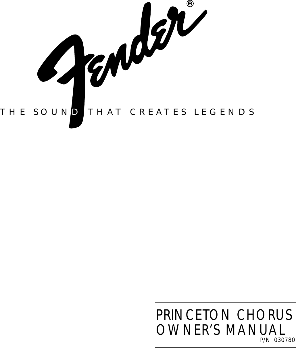 Page 1 of 7 - Fender Fender-P-N-030780-Users-Manual-  Fender-p-n-030780-users-manual
