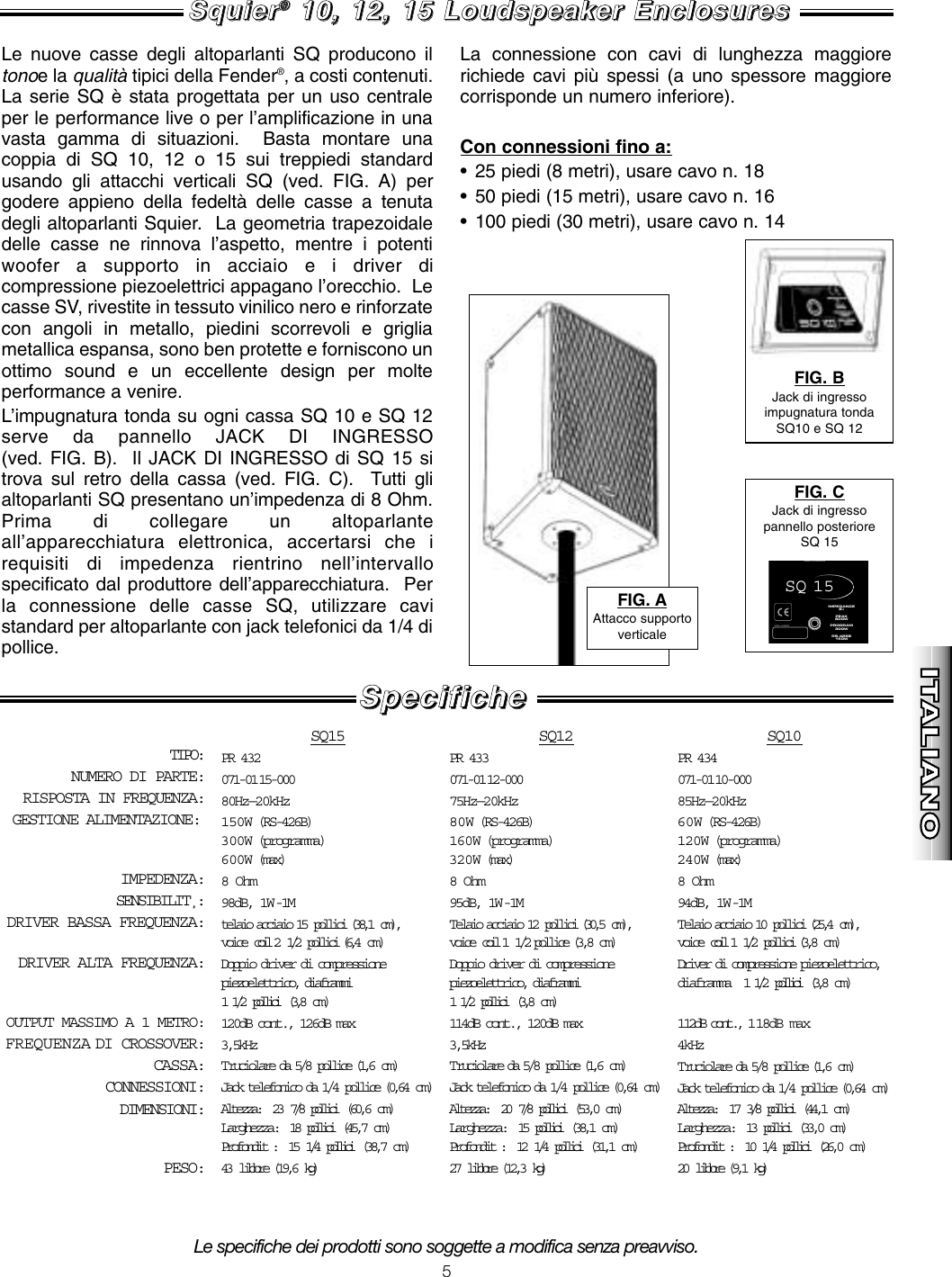 Page 5 of 8 - Fender Fender-Squier-Sq-10-Users-Manual-  Fender-squier-sq-10-users-manual