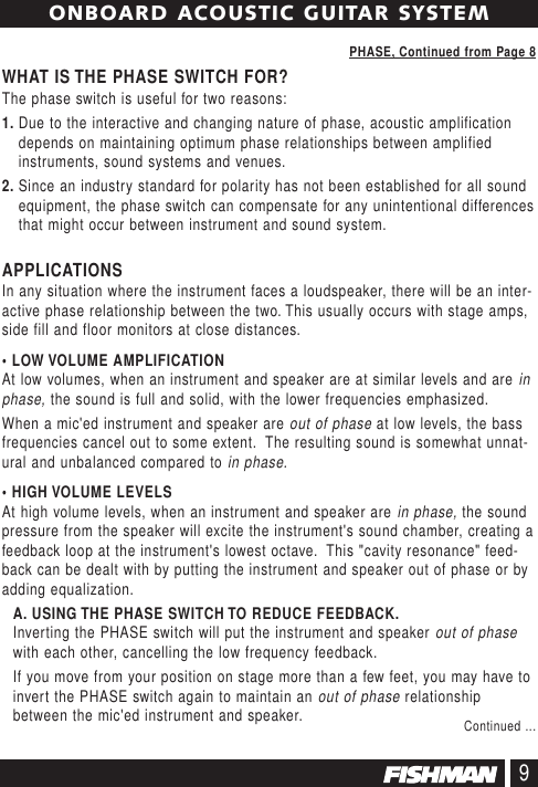 Page 9 of 12 - Fender C  Fishman Prefix Plus Manual