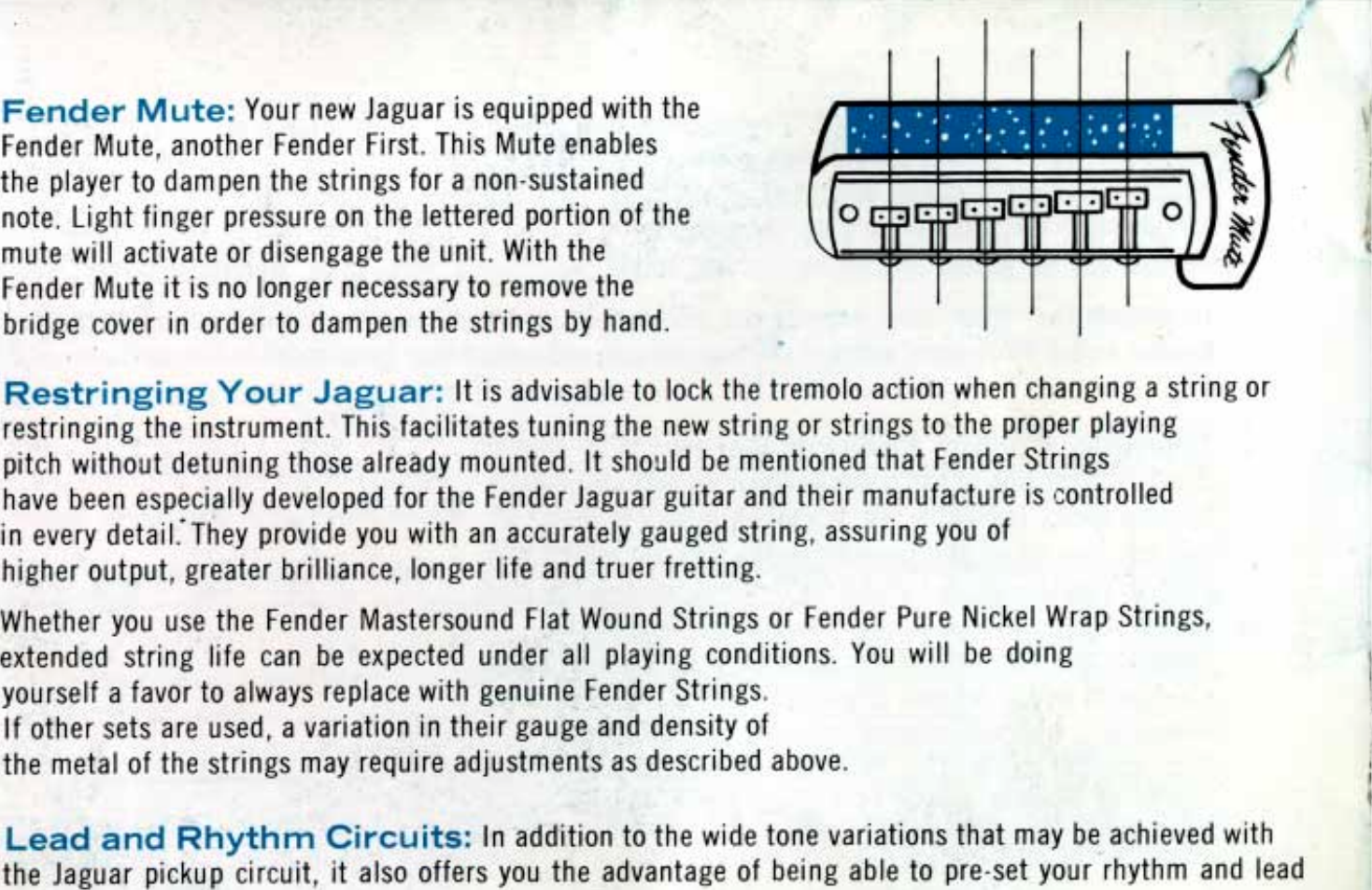 Page 6 of 10 - Fender Jaguar Owner's Manual Jaguar_(1965)_manual 1965