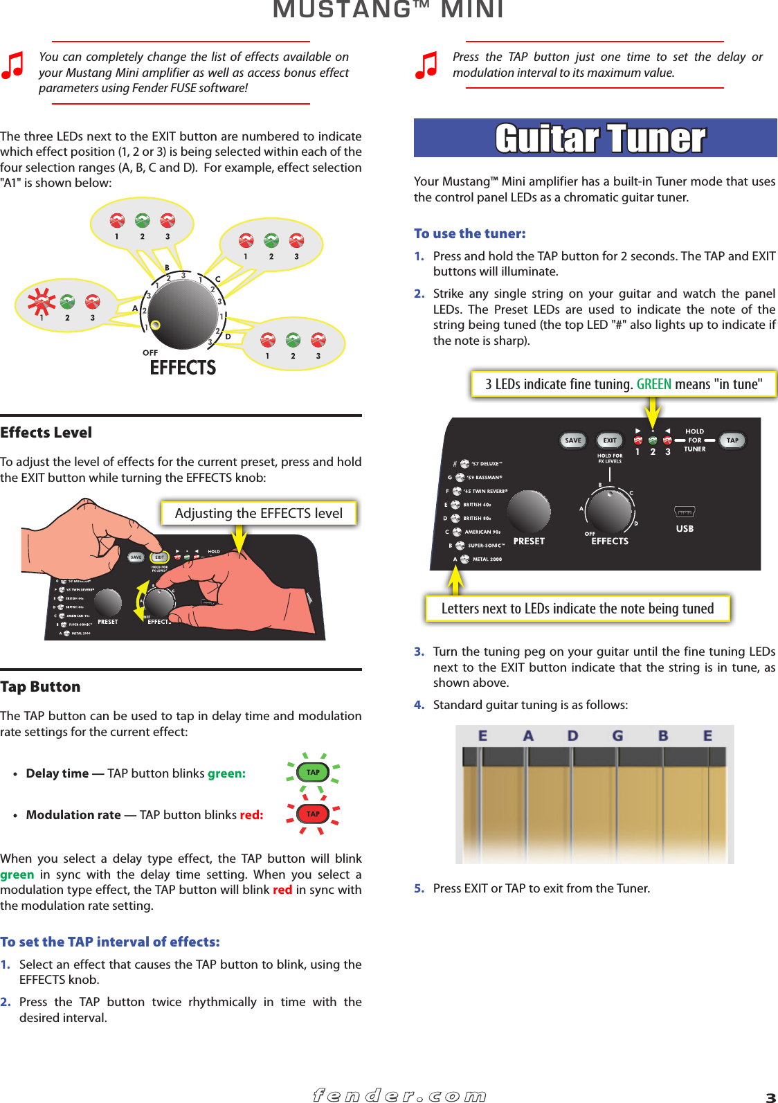 Page 3 of 6 - Fender  Mustang_Mini_advanced_manual_rev-B_English Mustang Mini Advanced Manual Rev-B English