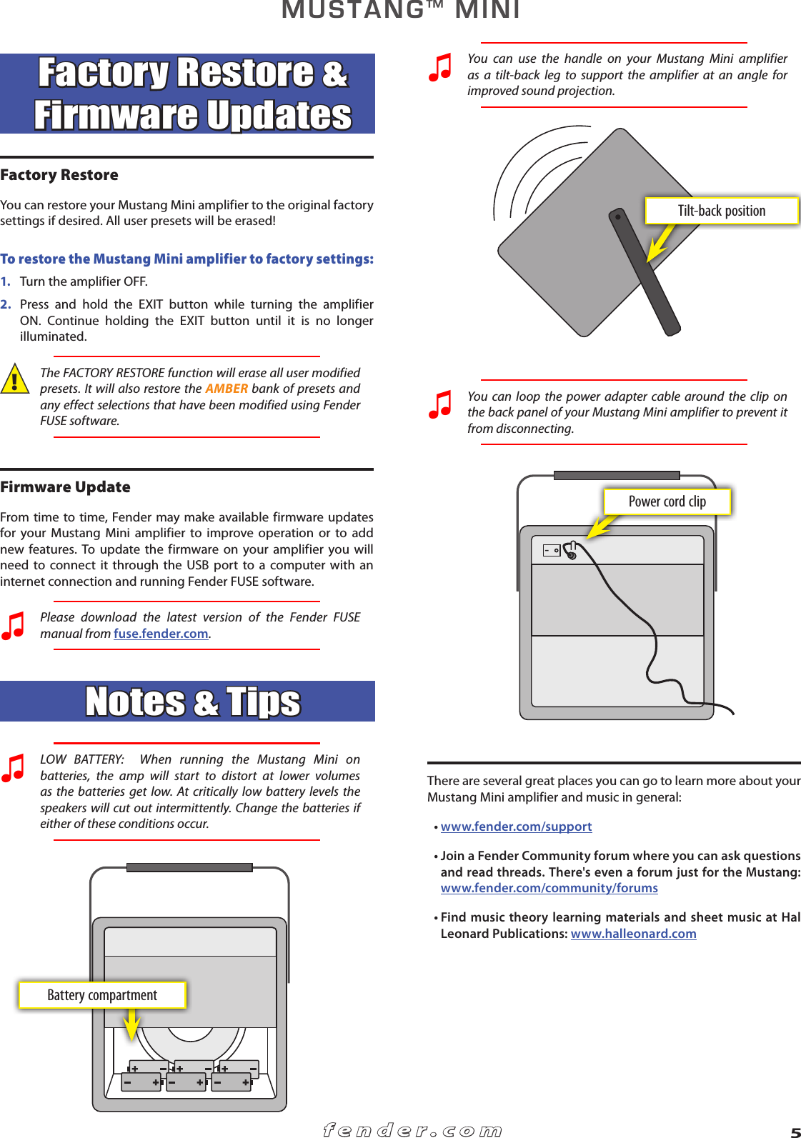 Page 5 of 6 - Fender  Mustang_Mini_advanced_manual_rev-B_English Mustang Mini Advanced Manual Rev-B English