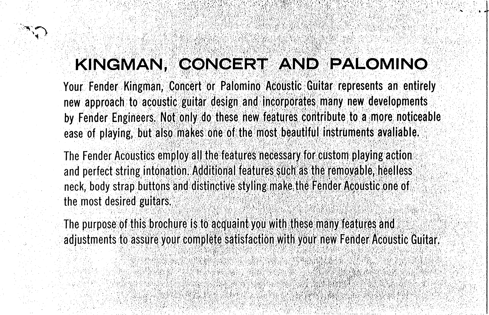 Page 2 of 10 - Fender  Palomino_(1965)_manual Palomino 1965 Manual