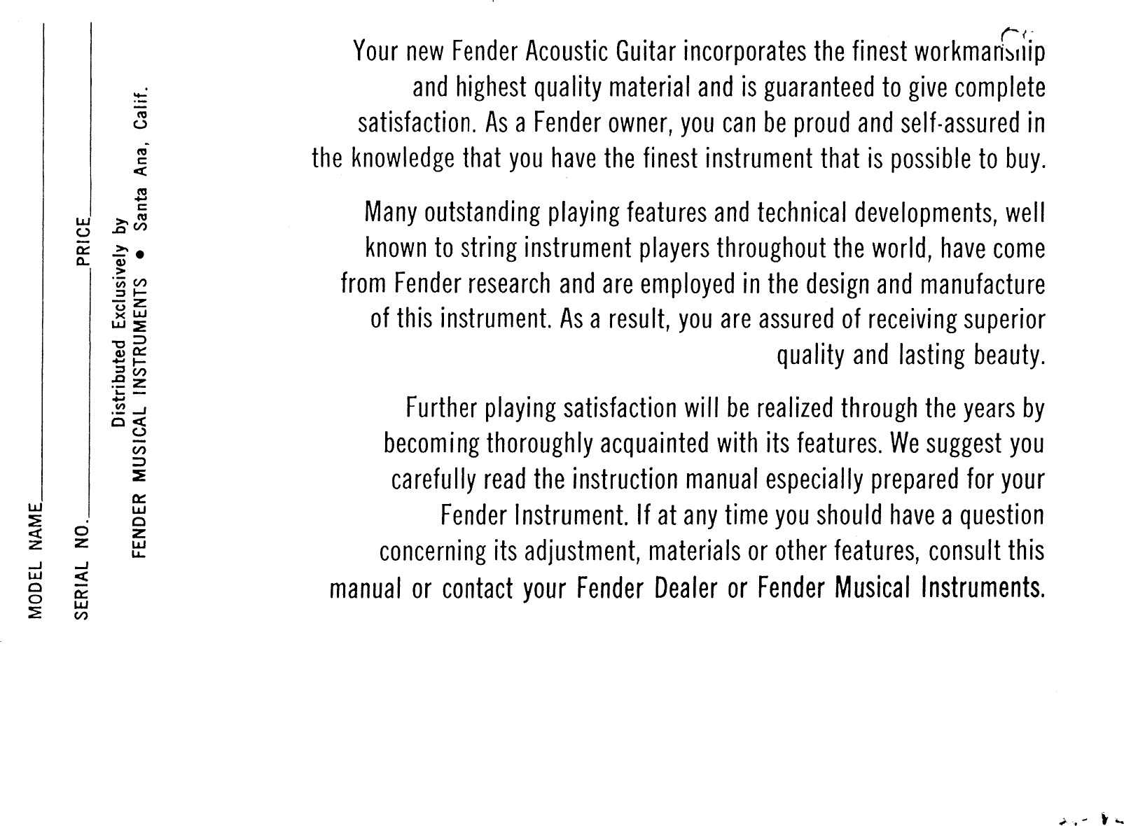 Page 7 of 10 - Fender  Palomino_(1965)_manual Palomino 1965 Manual