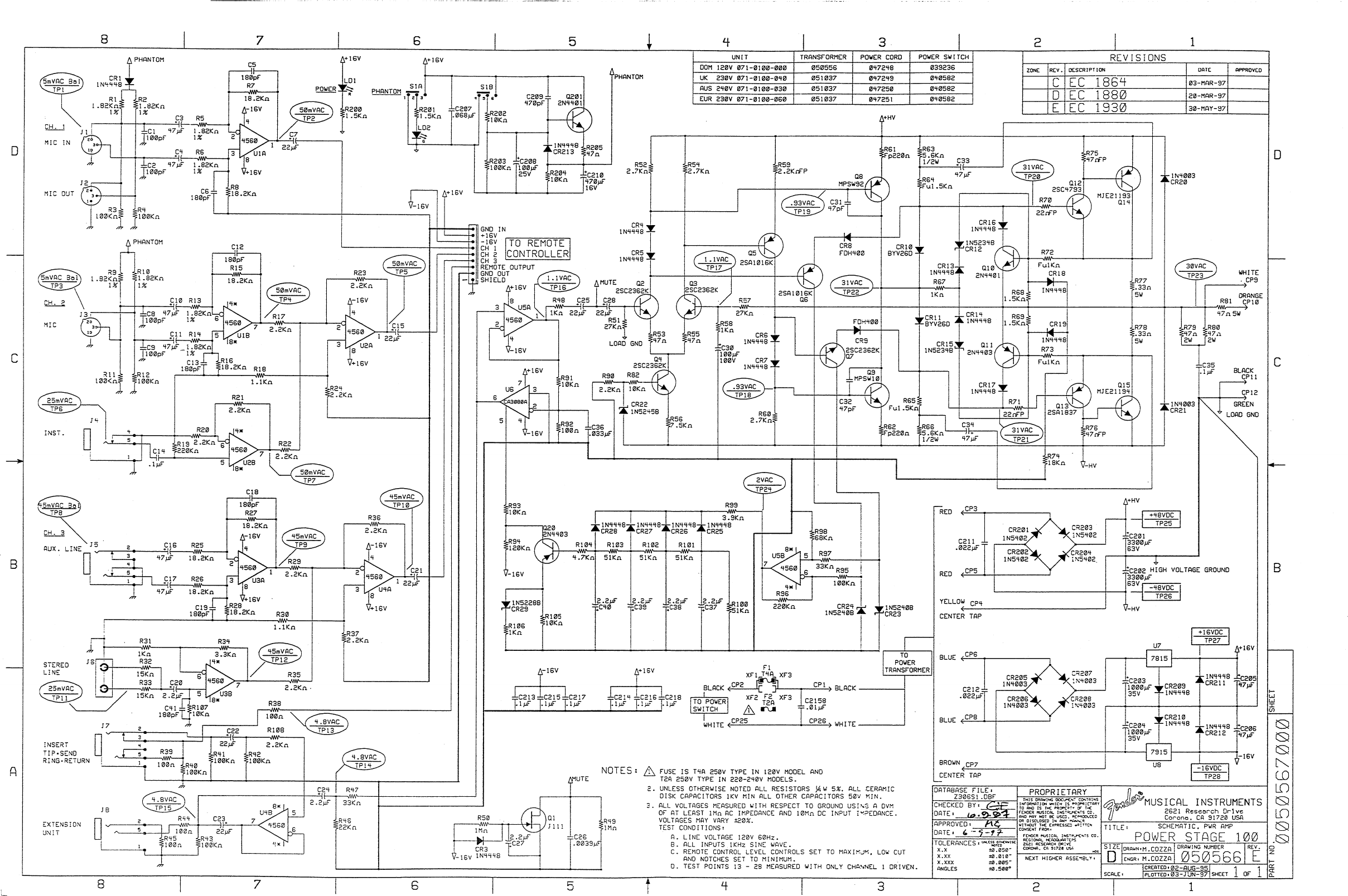 Page 3 of 3 - Fender Power Stage 100 Powerstage Schematic