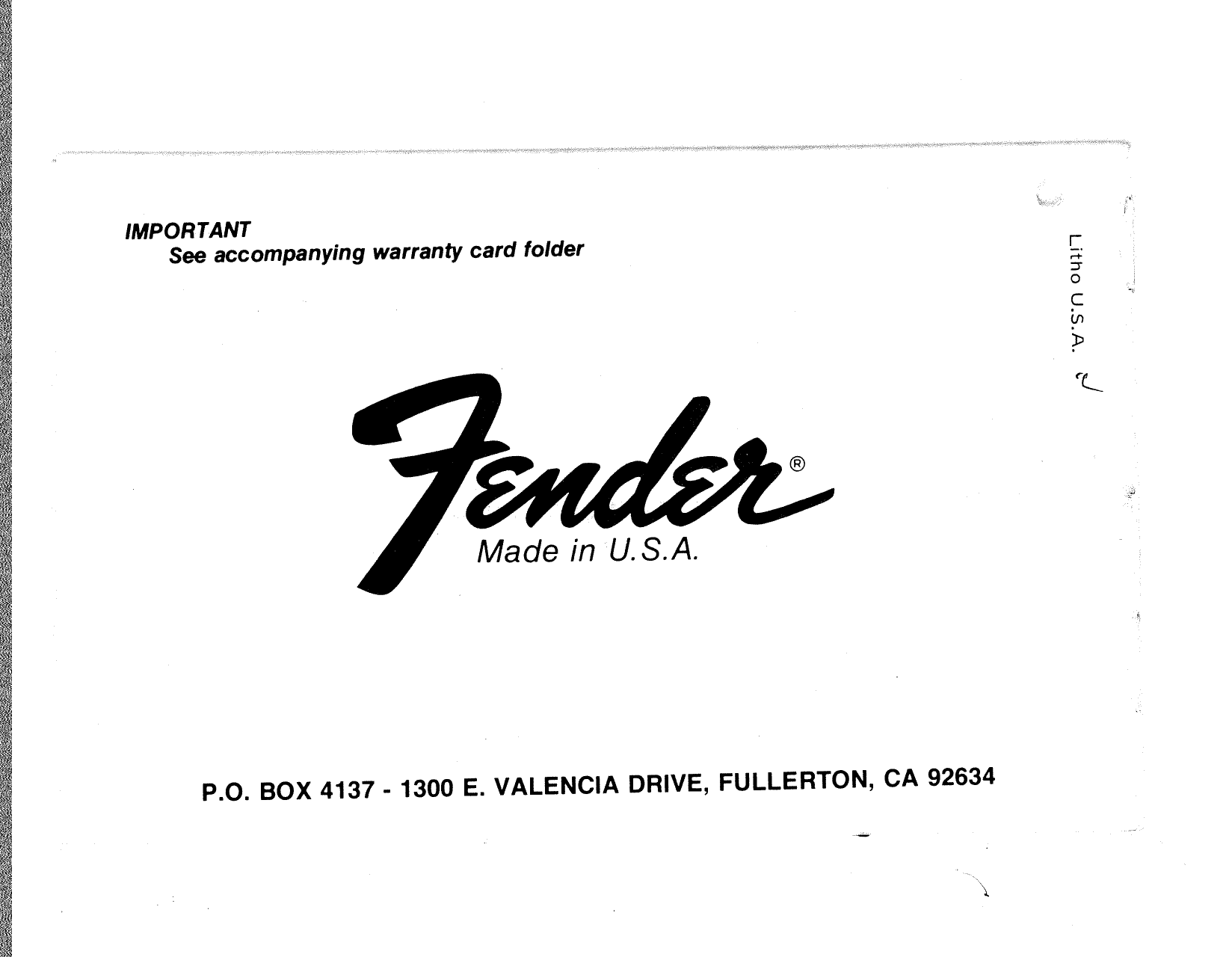 Page 8 of 8 - Fender  Precision Bass 1978 Manual
