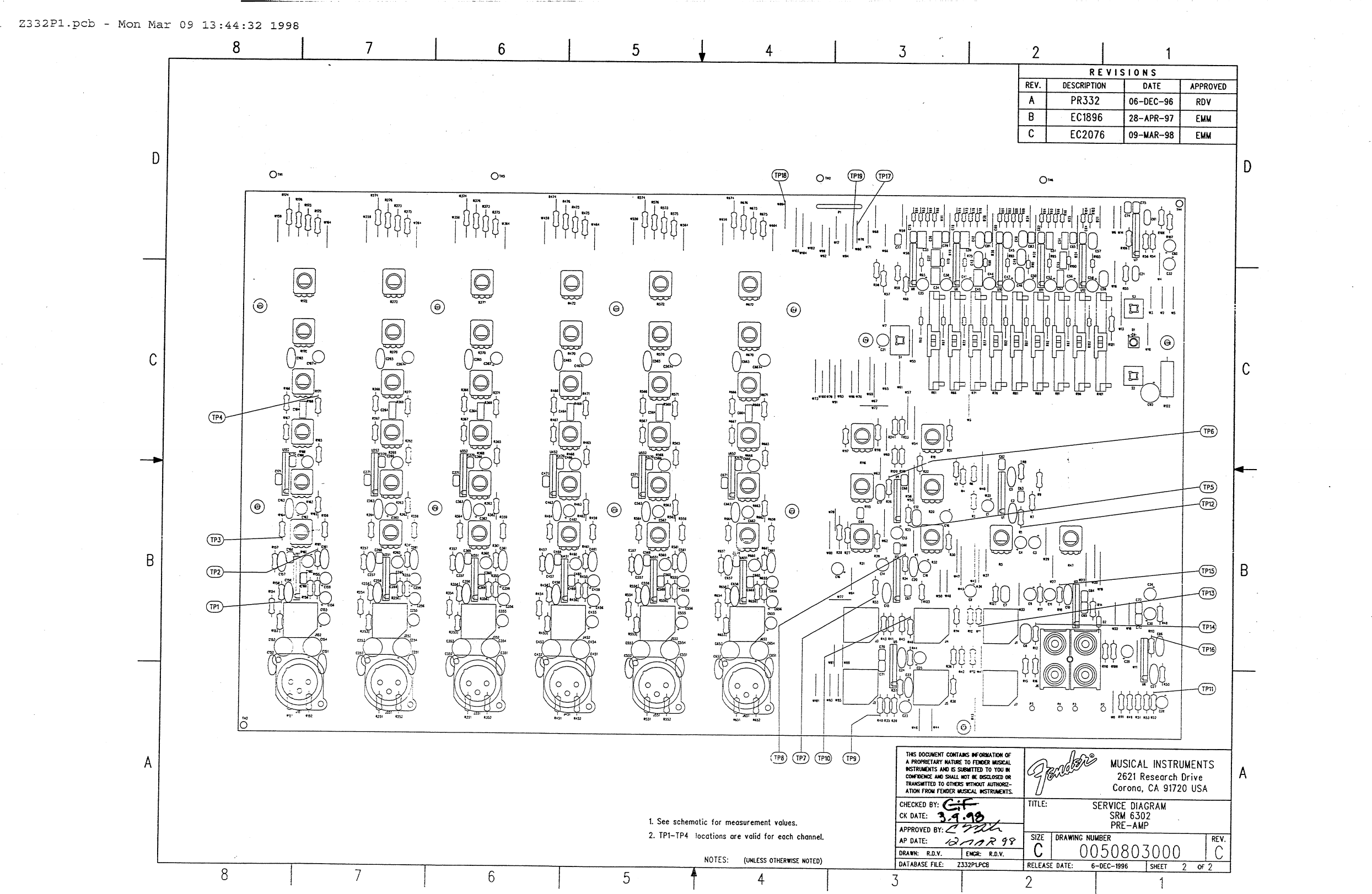 Page 2 of 5 - Fender SRM 6302T 6302-8302 Schematic