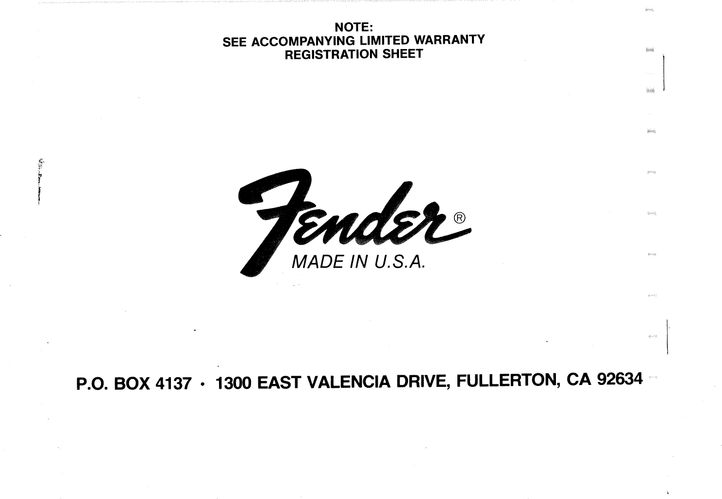 Page 12 of 12 - Fender  STRAT 1980 Manual