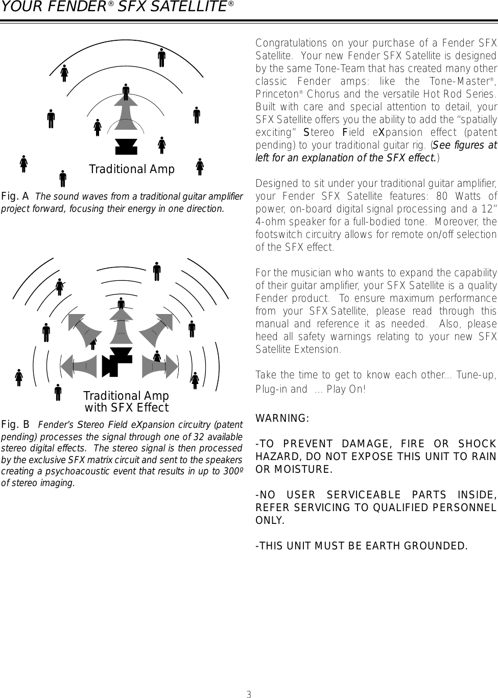 Page 3 of 11 - Fender Satellite SFX Manual