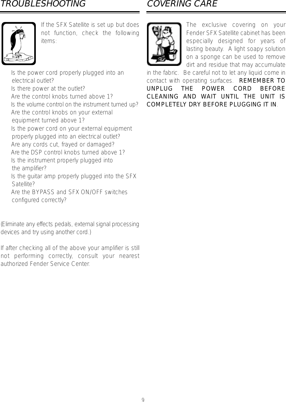 Page 9 of 11 - Fender Satellite SFX Manual