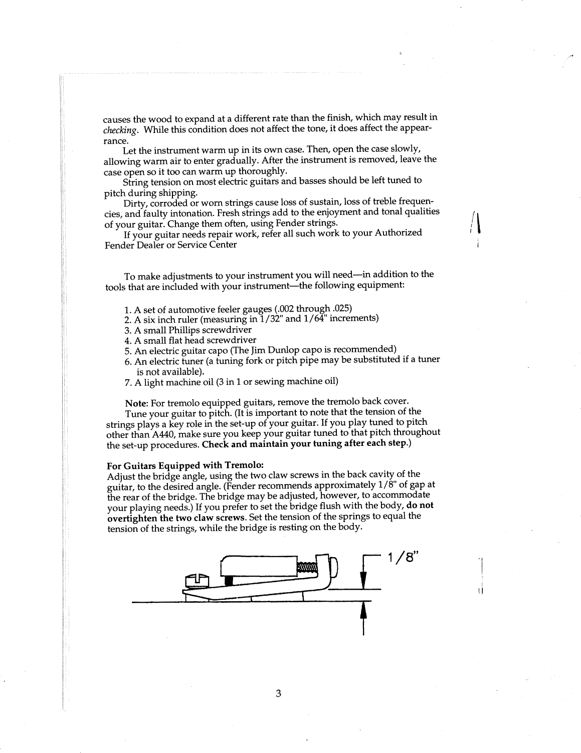 Page 6 of 12 - Fender  Squier_Squier_Bullet_Guitars_(1995)_manual Squier Bullet Guitars 1995 Manual