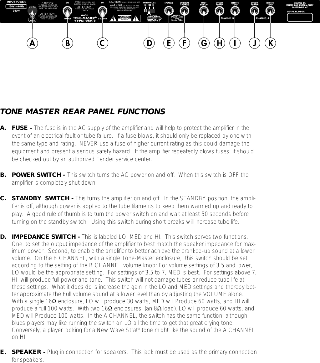 Page 5 of 7 - Fender  Tone-Master_manual Tone-Master Manual