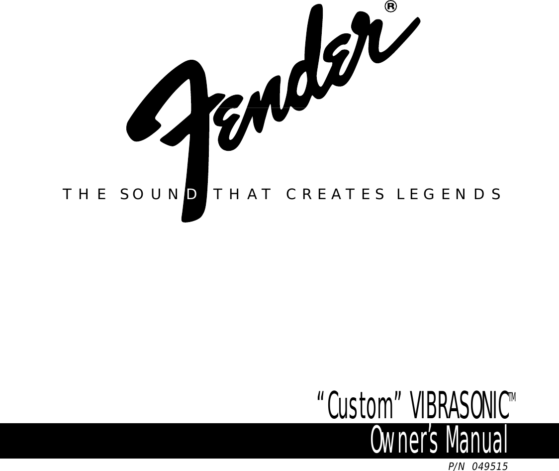 Page 1 of 7 - Fender  Vibrasonic Manual
