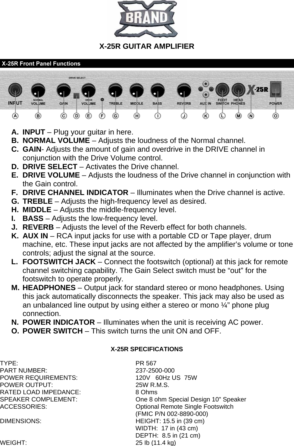 Page 1 of 3 - Fender Frontman 25R X-25R