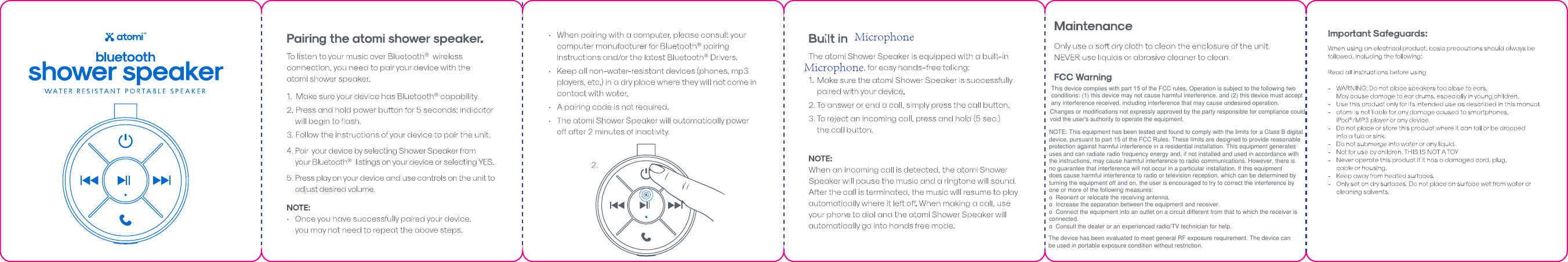 This device complies with part 15 of the FCC rules. Operation is subject to the following two conditions: (1) this device may not cause harmful interference, and (2) this device must accept any interference received, including interference that may cause undesired operation.Changes or modifications not expressly approved by the party responsible for compliance could void the user's authority to operate the equipment.NOTE: This equipment has been tested and found to comply with the limits for a Class B digital device, pursuant to part 15 of the FCC Rules. These limits are designed to provide reasonable protection against harmful interference in a residential installation. This equipment generates uses and can radiate radio frequency energy and, if not installed and used in accordance withthe instructions, may cause harmful interference to radio communications. However, there is no guarantee that interference will not occur in a particular installation. If this equipment does cause harmful interference to radio or television reception, which can be determined by  turning the equipment off and on, the user is encouraged to try to correct the interference by one or more of the following measures:o  Reorient or relocate the receiving antenna.o  Increase the separation between the equipment and receiver.o  Connect the equipment into an outlet on a circuit different from that to which the receiver is connected.o  Consult the dealer or an experienced radio/TV technician for help.The device has been evaluated to meet general RF exposure requirement. The device can be used in portable exposure condition without restriction.