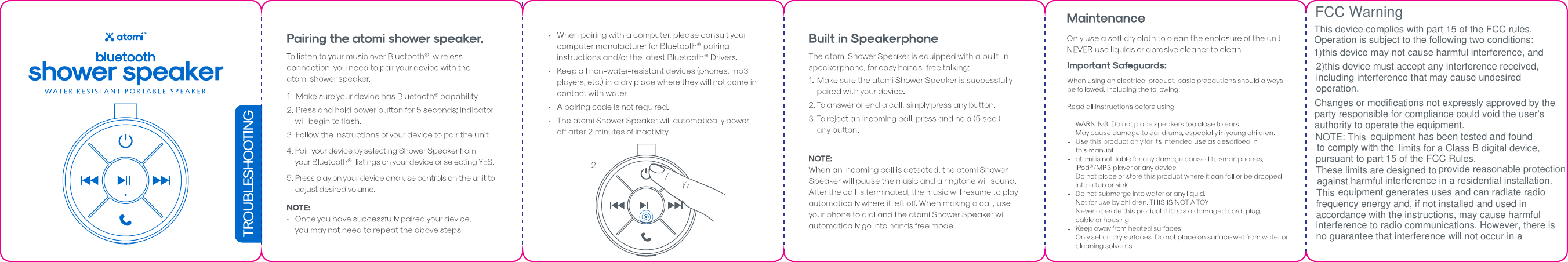 FCC WarningThis device complies with part 15 of the FCC rules.Operation is subject to the following two conditions:1)this device may not cause harmful interference, and2)this device must accept any interference received,including interference that may cause undesired operation.Changes or modifications not expressly approved by theparty responsible for compliance could void the user's equipment generates uses and can radiate radiofrequency energy and, if not installed and used in accordance with the instructions, may cause harmful interference to radio communications. However, there isno guarantee that interference will not occur in aauthority to operate the equipment.      NOTE: This  equipment has been tested and found to comply with the  limits for a Class B digital device, pursuant to part 15 of the FCC Rules. These limits are designed to provide reasonable protection against harmful interference in a residential installation. This