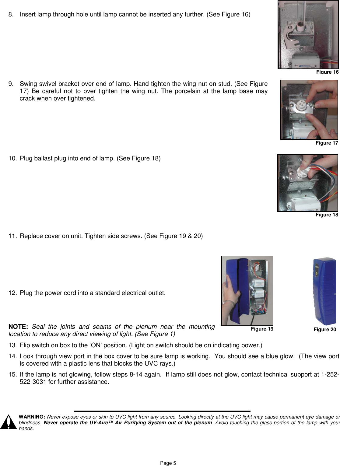 Page 5 of 8 - Field-Controls Field-Controls-Uv-18X-Users-Manual 46453300 UV-Aire 18X Inst Sheet Rev C 04-05