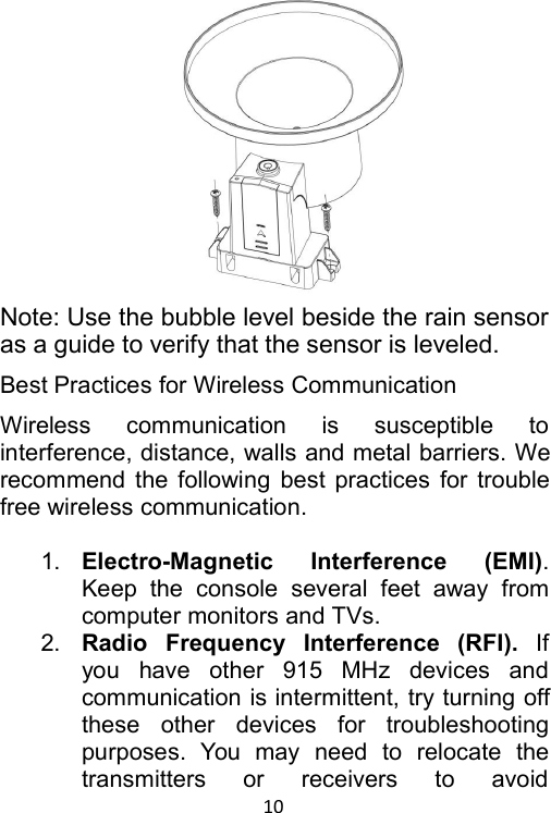 Page 10 of Fine Offset Electronics WH40B Rain Gauge(Transmitter) User Manual 