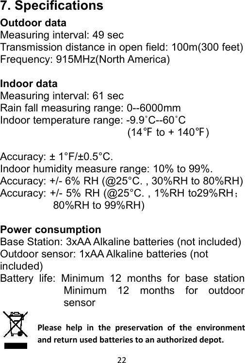 Page 22 of Fine Offset Electronics WH40B Rain Gauge(Transmitter) User Manual 