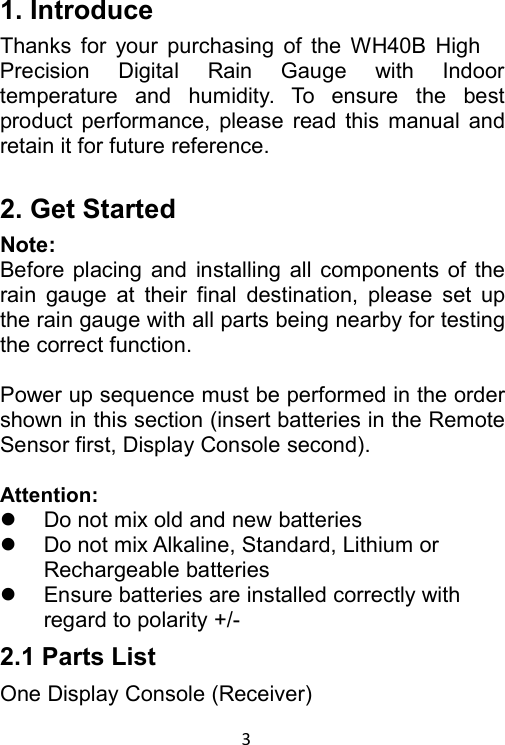 Page 3 of Fine Offset Electronics WH40B Rain Gauge(Transmitter) User Manual 