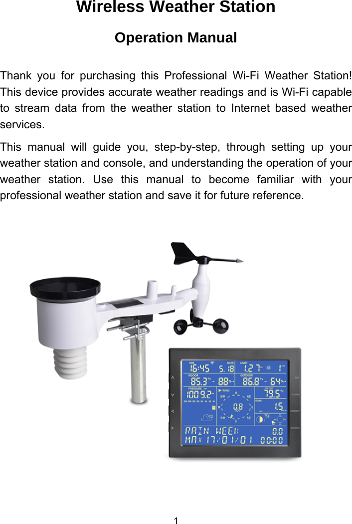 Page 1 of Fine Offset Electronics WH69C Wireless weather station(Transmitter) User Manual WH2320C  WH69C 433MHz US manual