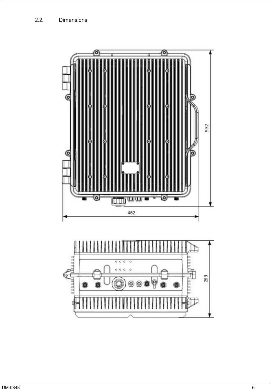   UM-0848      6 2.2.  Dimensions     