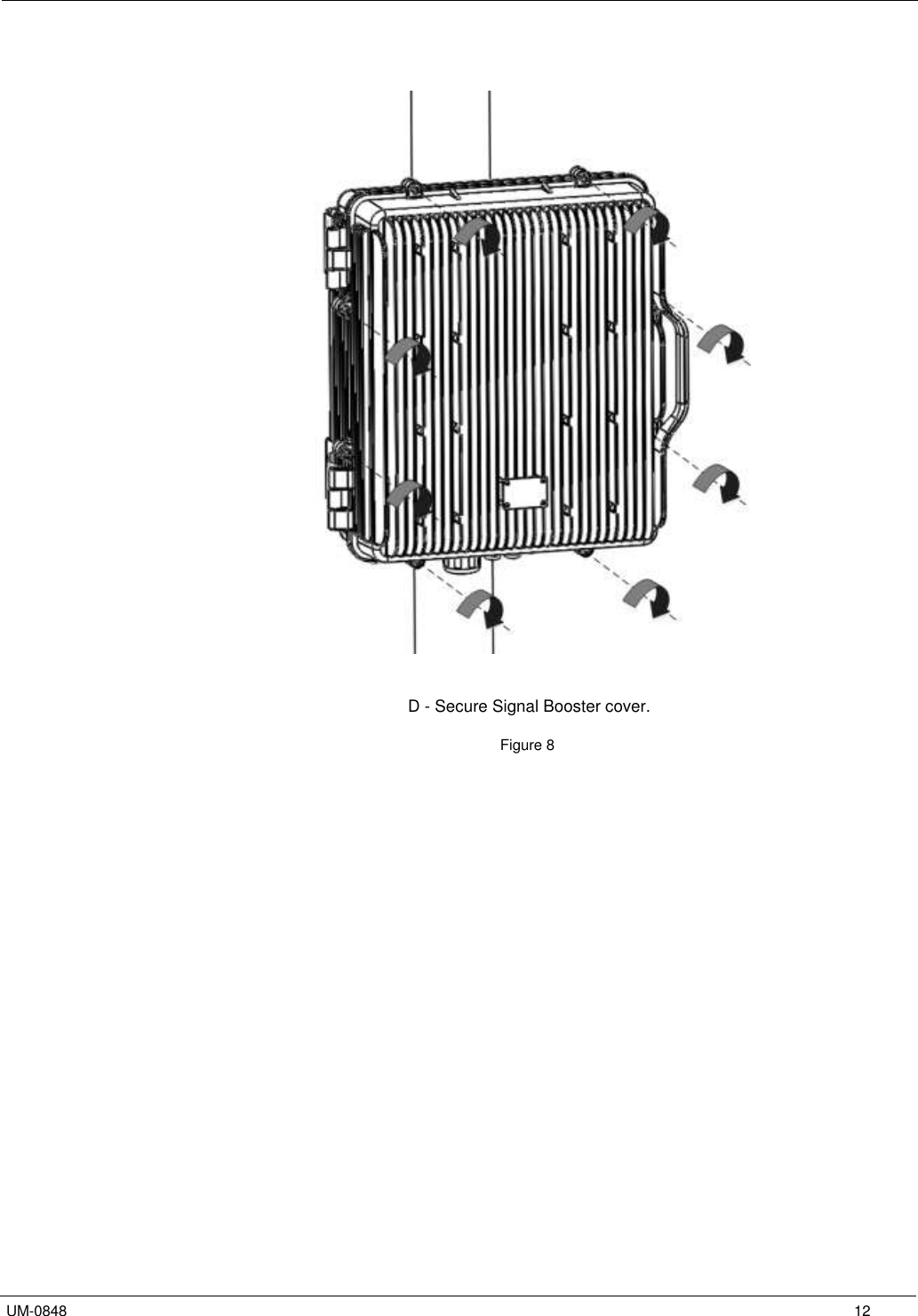   UM-0848      12                  D - Secure Signal Booster cover.                                   Figure 8                                   