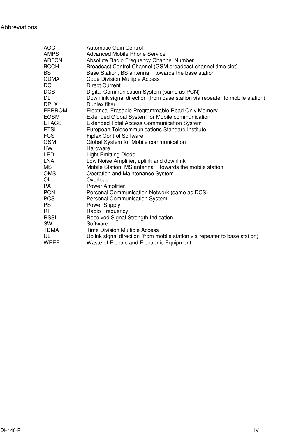 Page 4 of Fiplex Communications DH140-R VHF DIGITAL REMOTE UNIT User Manual TETRA User s Manual