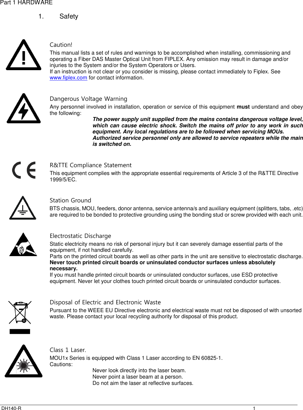 Page 5 of Fiplex Communications DH140-R VHF DIGITAL REMOTE UNIT User Manual TETRA User s Manual