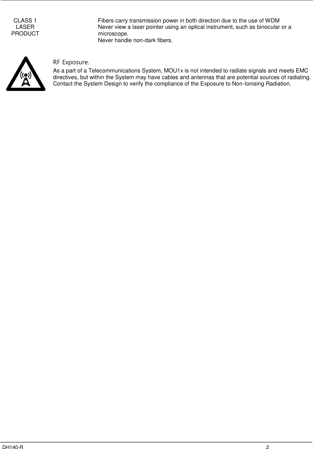 Page 6 of Fiplex Communications DH140-R VHF DIGITAL REMOTE UNIT User Manual TETRA User s Manual