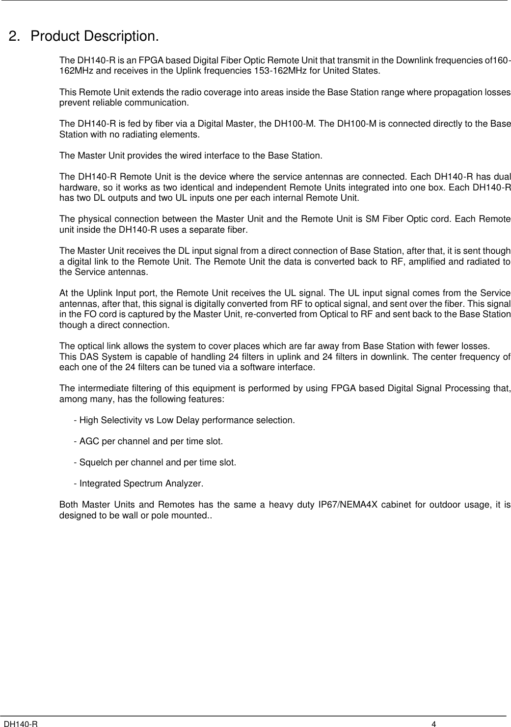 Page 8 of Fiplex Communications DH140-R VHF DIGITAL REMOTE UNIT User Manual TETRA User s Manual