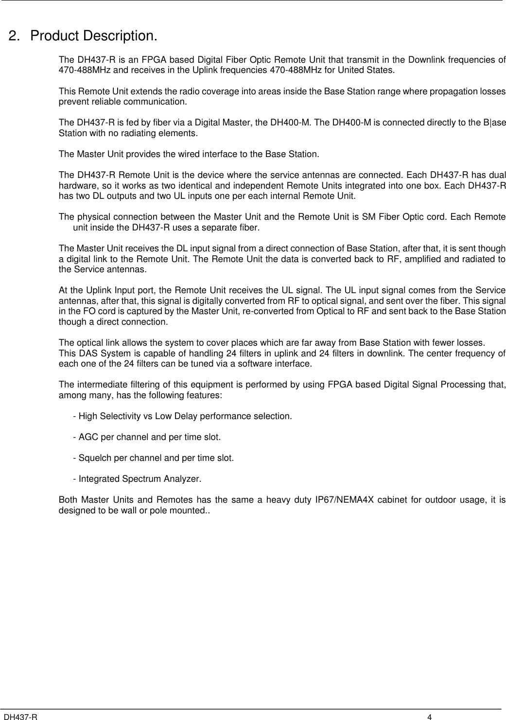 Page 8 of Fiplex Communications DH437-R UHF DIGITAL REMOTE UNIT User Manual TETRA User s Manual